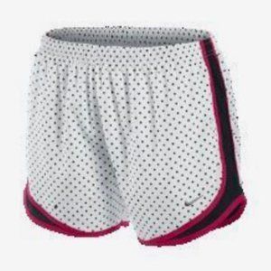 Nike Dri-Fit Tempo 2-in-1 White Black Polka Dots Running Athletic Shorts Sml VGC